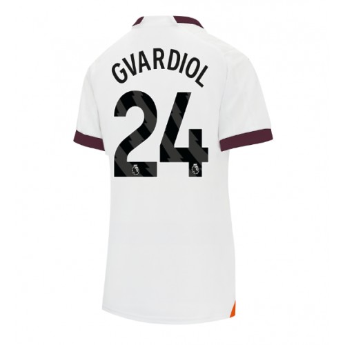 Dámy Fotbalový dres Manchester City Josko Gvardiol #24 2023-24 Venkovní Krátký Rukáv
